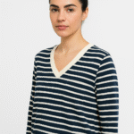 חולצת T שירט פסים שחור לבן- דגם לילי