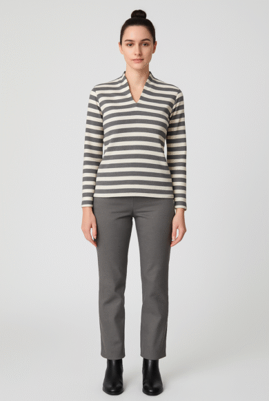 חולצת ריב אפורים-דגם אלוורה