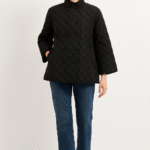 מעיל ז'קט קווילט שחור-דגם תלתן