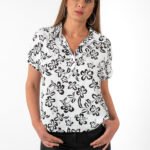 חולצה קצרה עם הדפס פרחים-דגם לבה