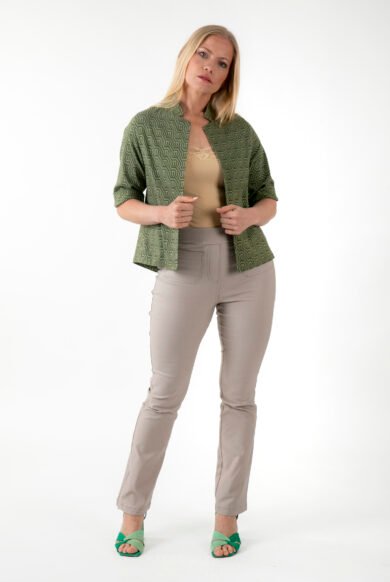 ז'קט פתוח בהדפס זיגזג-דגם סמוקי