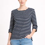 חולצה רחבה פסים שחור לבן-דגם אבקנים